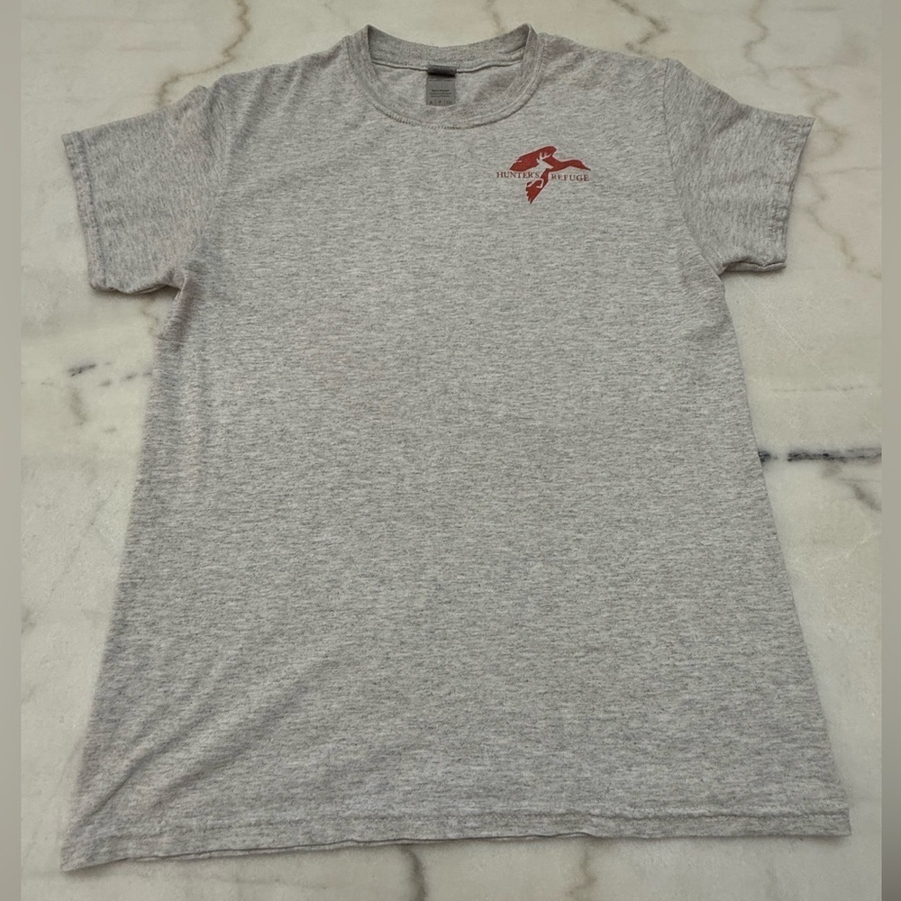 Gray T-Shirt with Red Logo